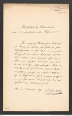 k.k. naturhistorisches Hofmuseum, Intendanzakten 1885-1896 (Hauer), Aktenzahl Z.667/1889, Seite 1